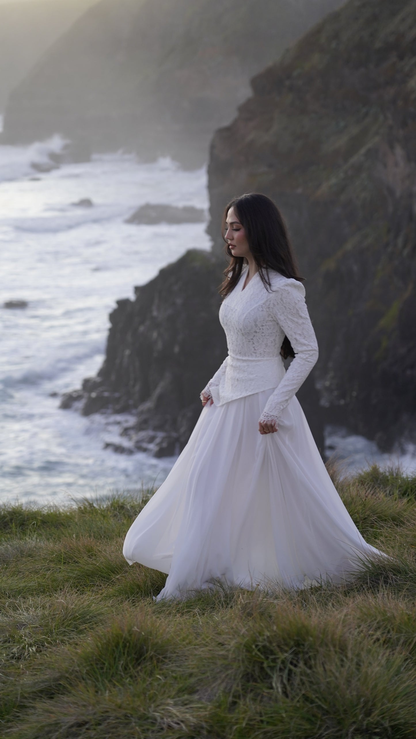 Asymmetrical Waist Lace Dress
