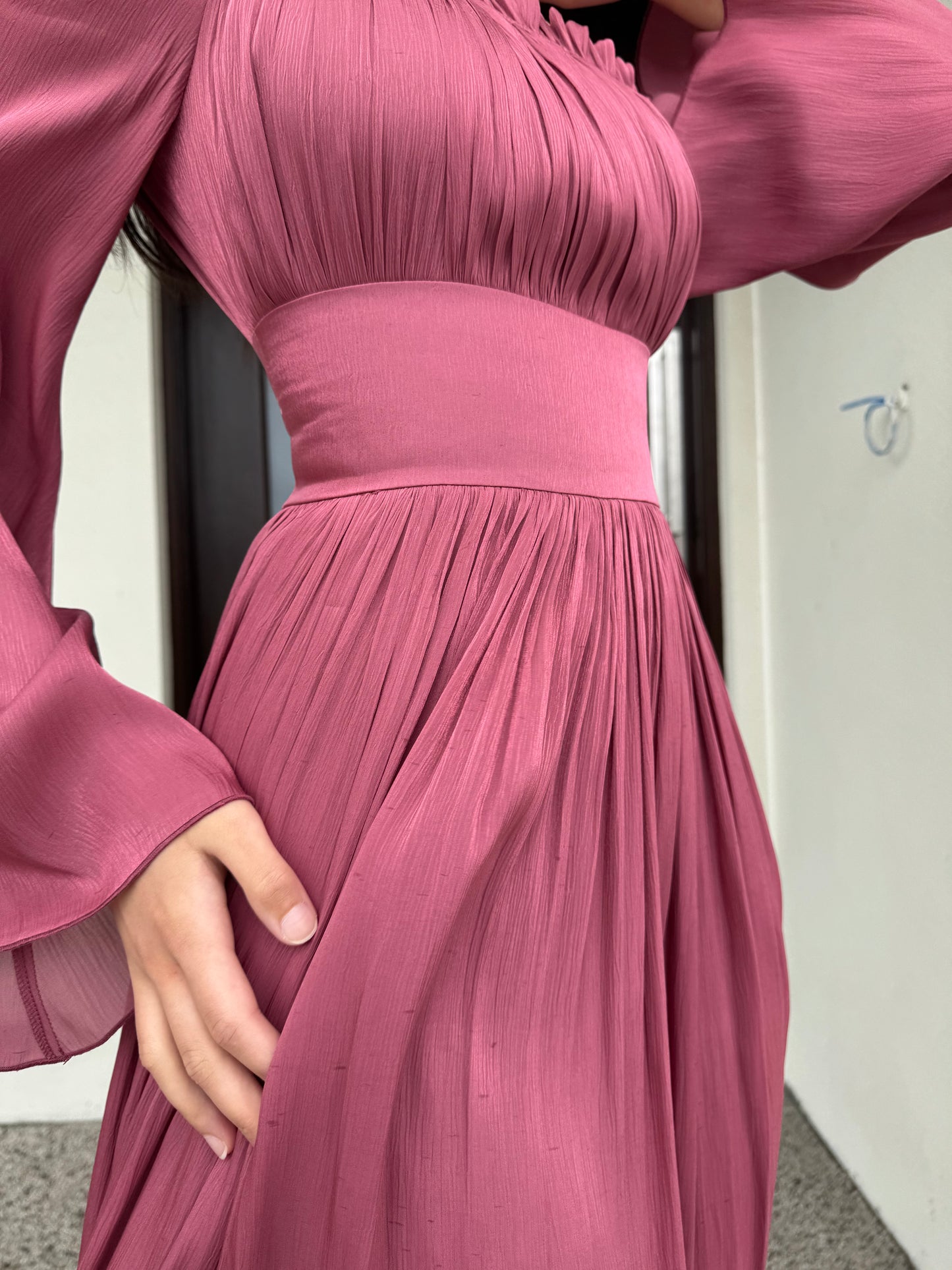 Ruched Square Neck Dress