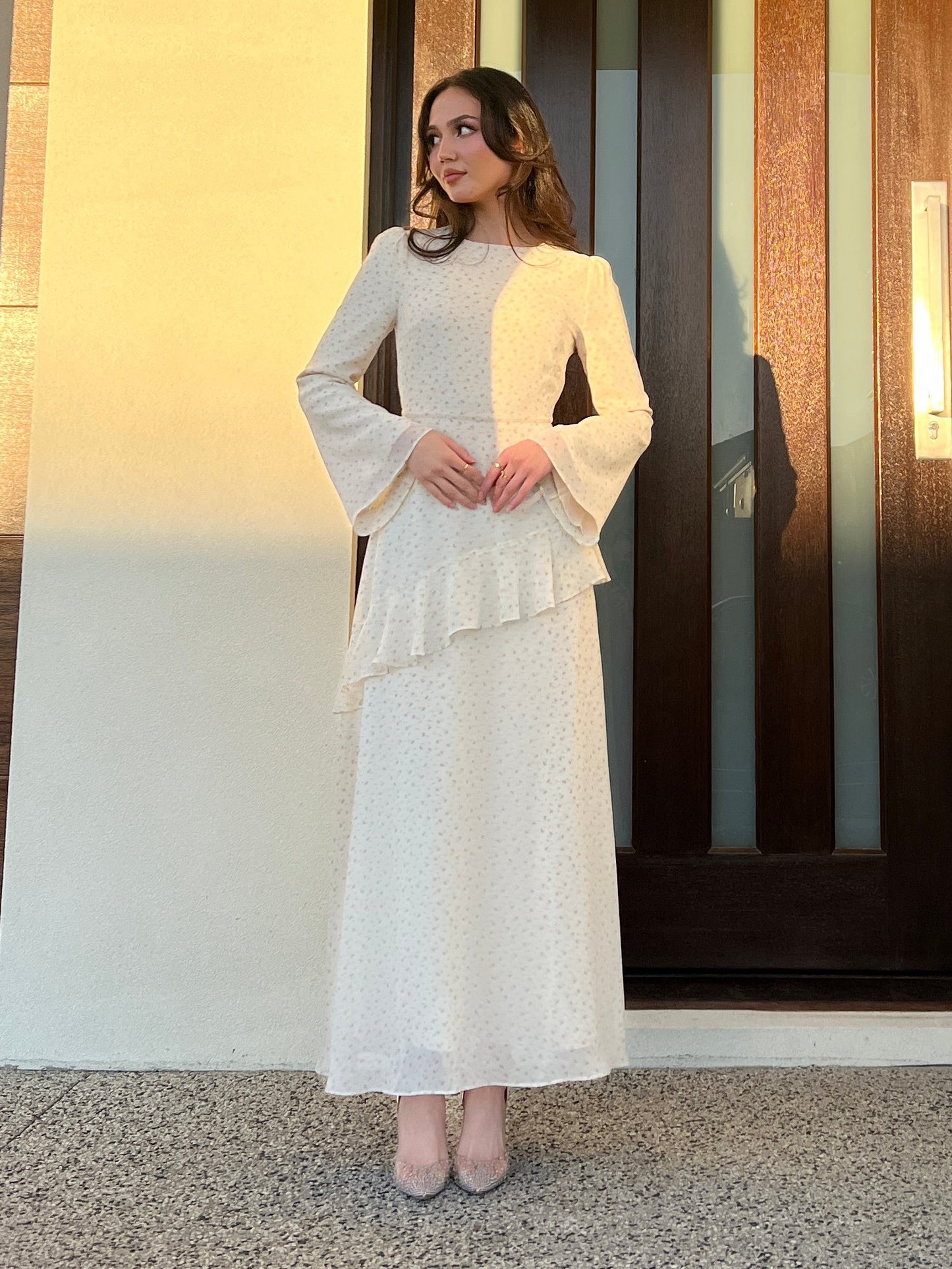 Peplum Ruffle Waist Dress
