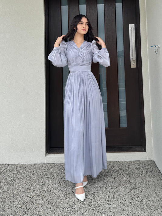Ruched V-Neck Dress