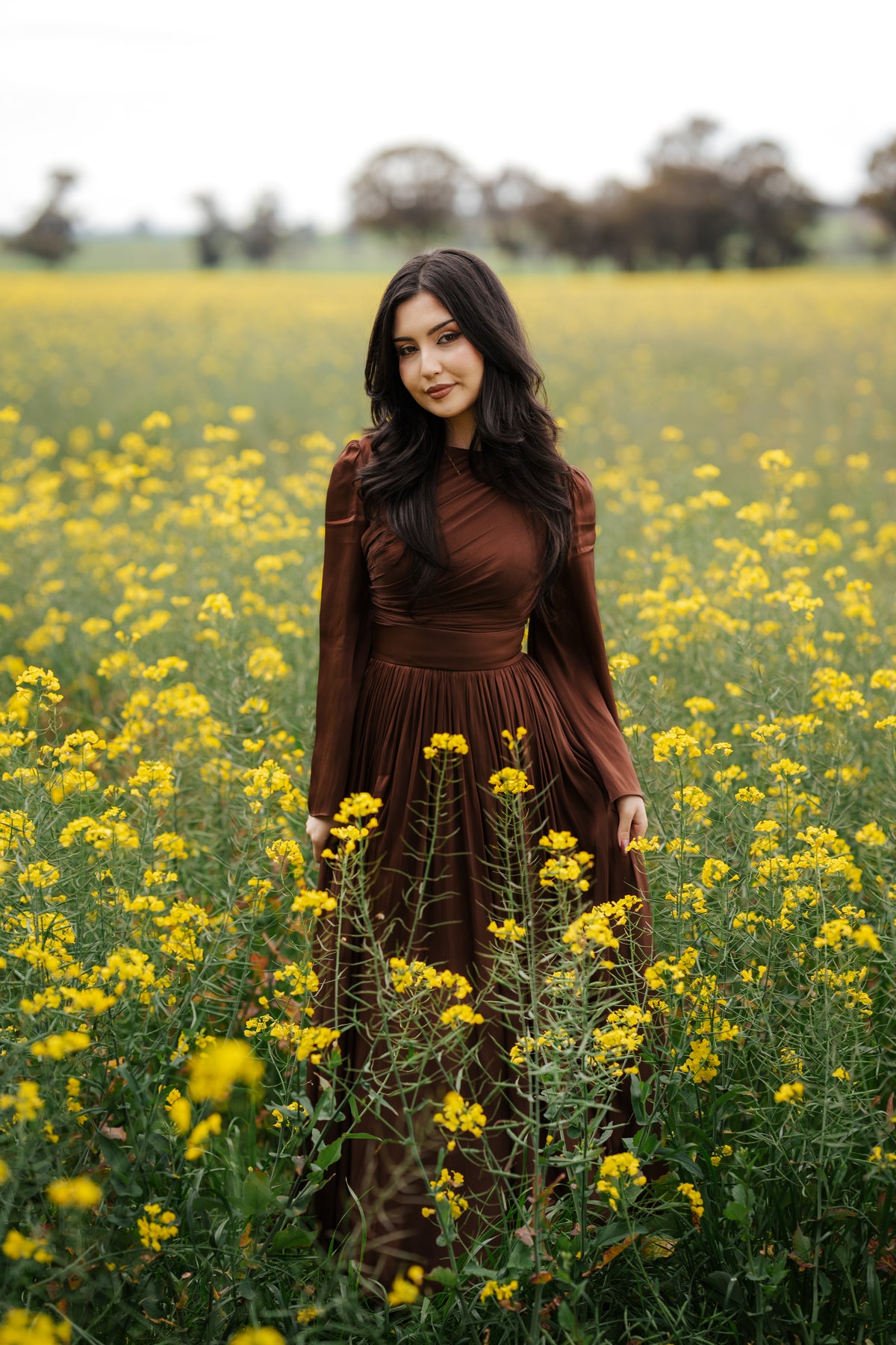 Draped Bell Sleeves Dress