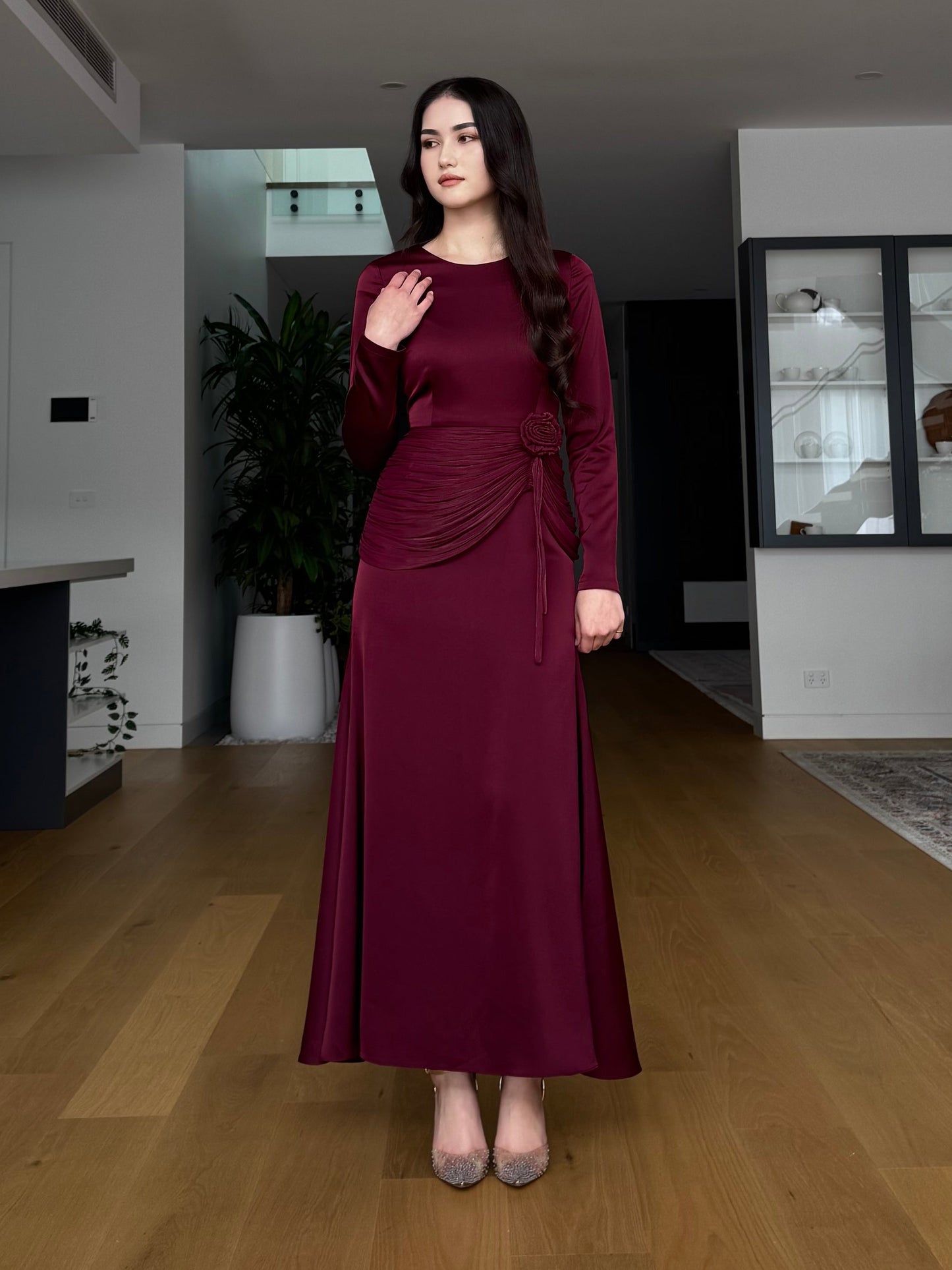 Rosette Drape Dress