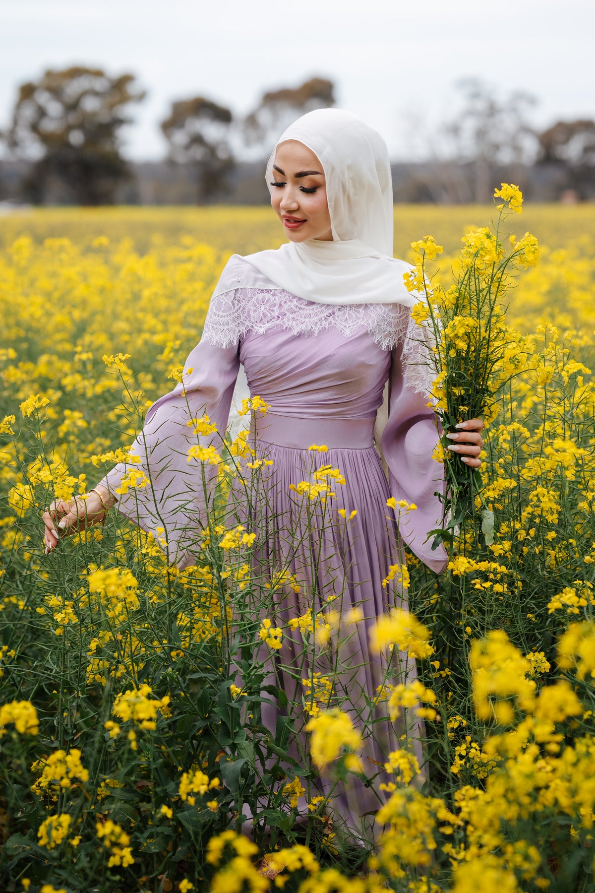 Draped Bell Sleeves Dress