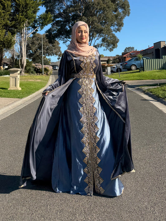 Sapphire Golden
Velvet Gown