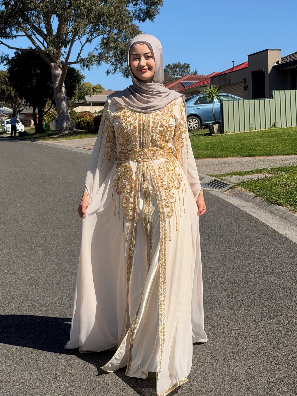 Beige Gold Beaded
Gown
