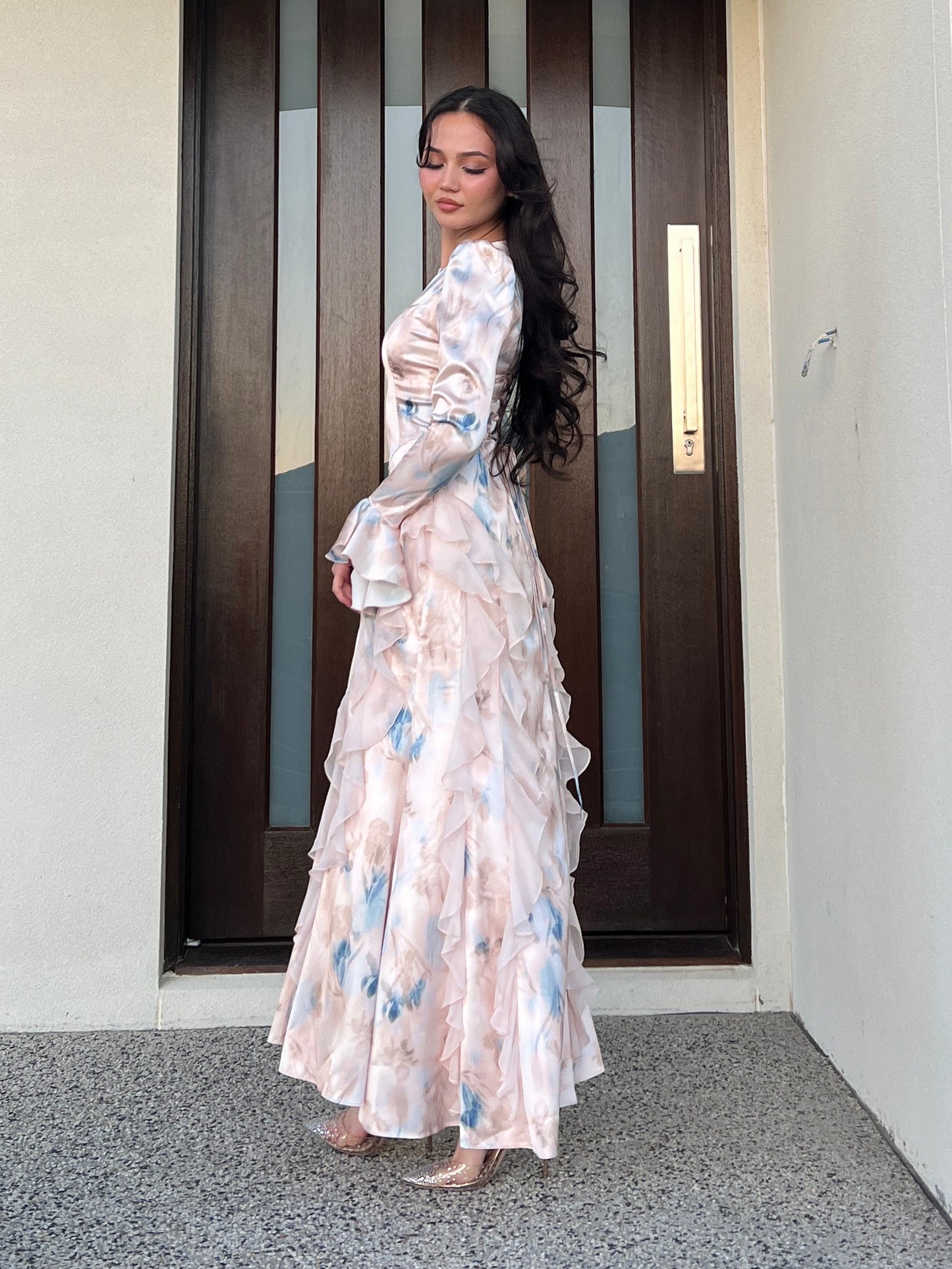 Floral Print Ruffle Dress