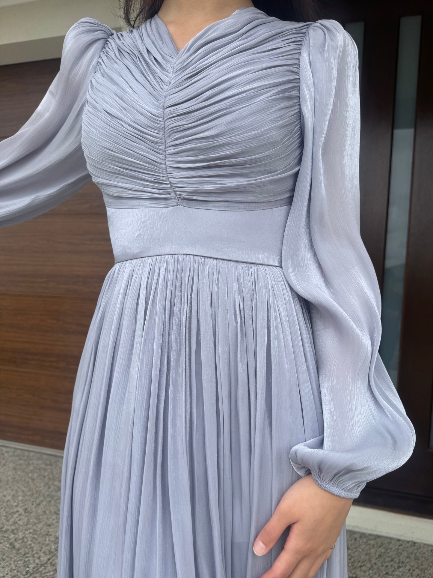 Ruched V-Neck Dress