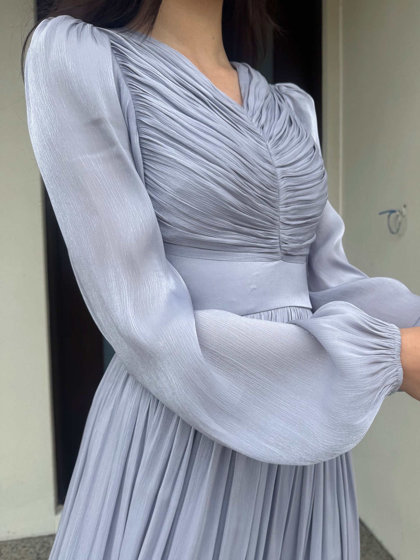 Ruched V-Neck Dress