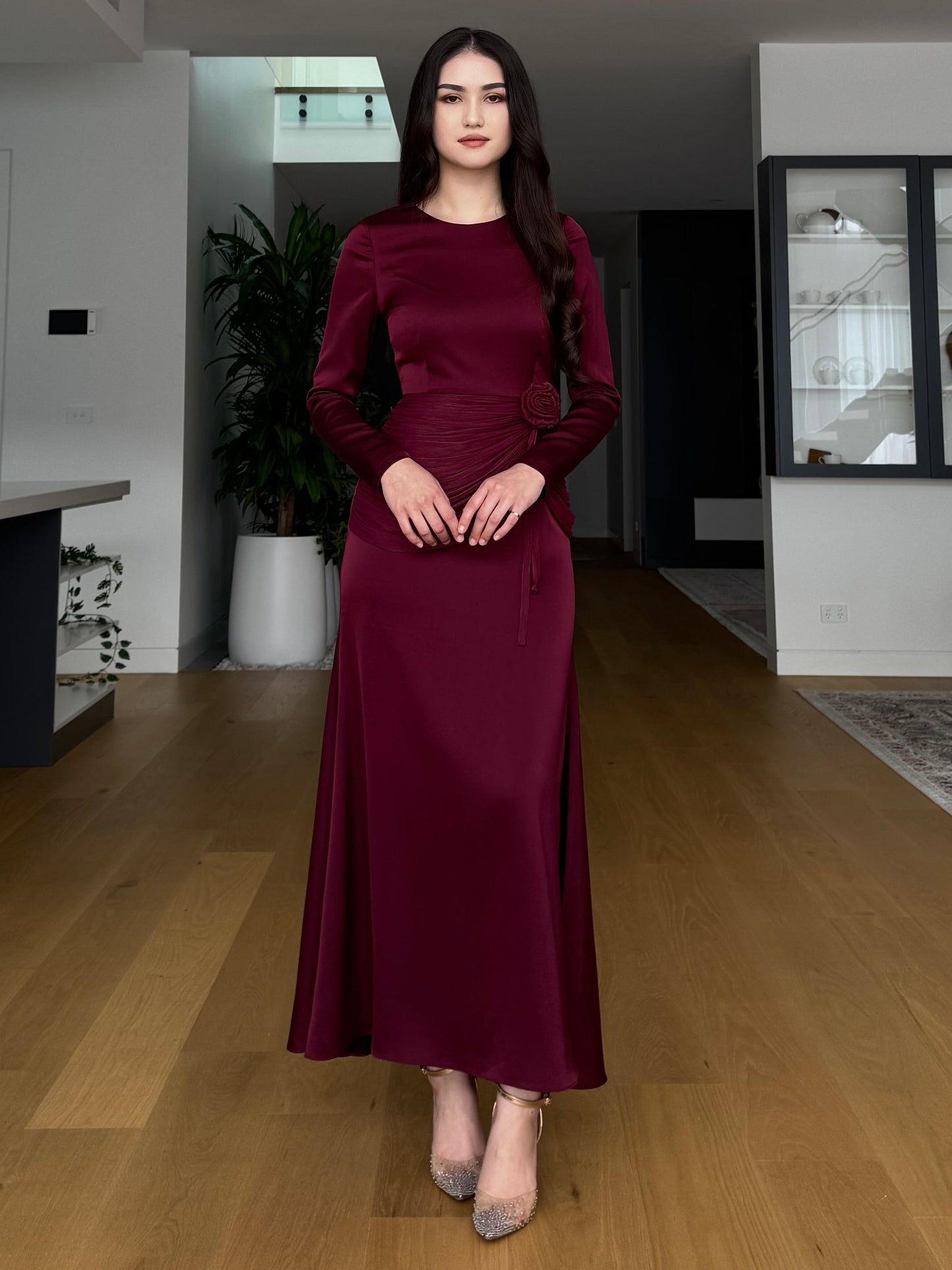 Rosette Drape Dress