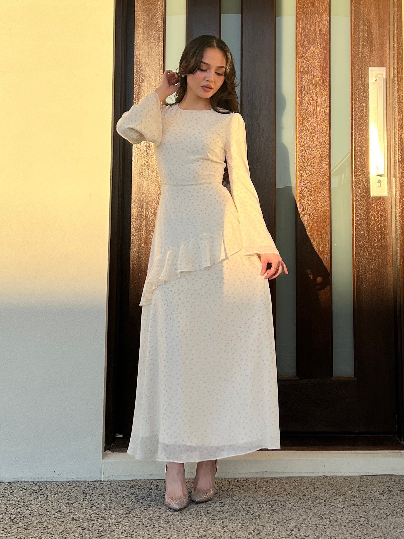 Peplum Ruffle Waist Dress