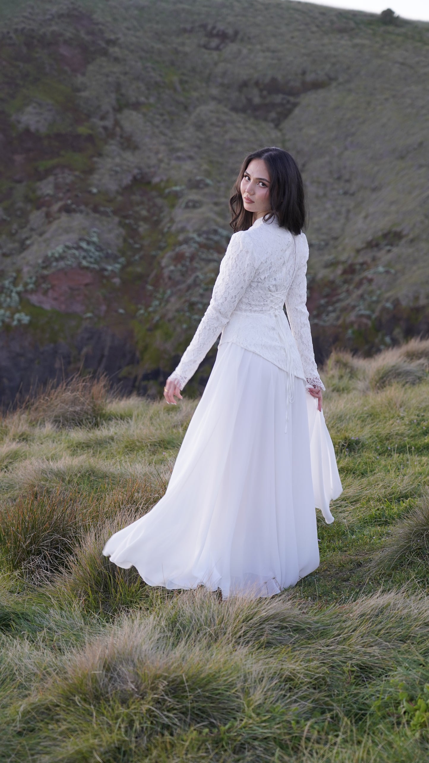 Asymmetrical Waist Lace Dress
