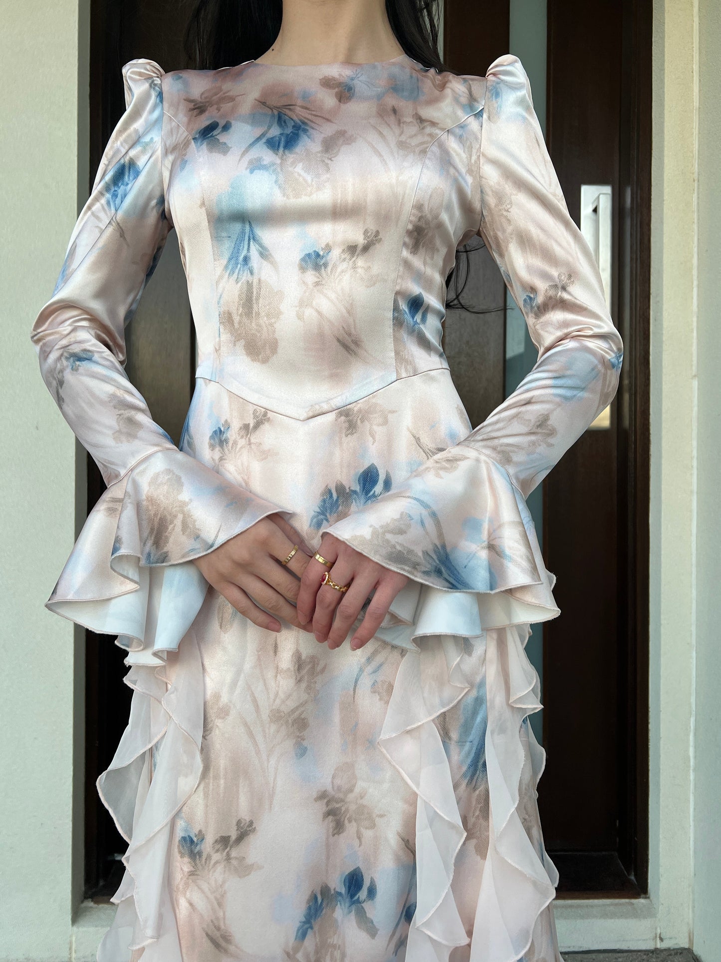 Floral Print Ruffle Dress