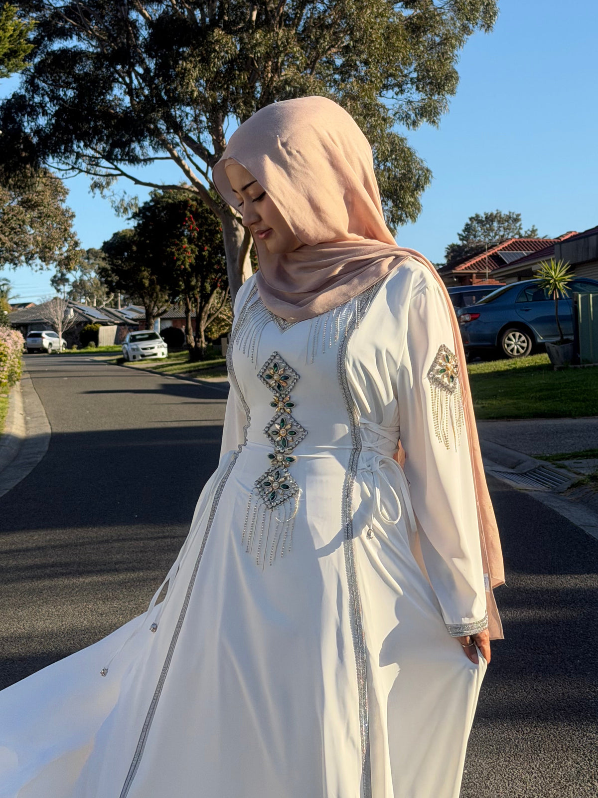 Ivory Silver Jewel
Gown