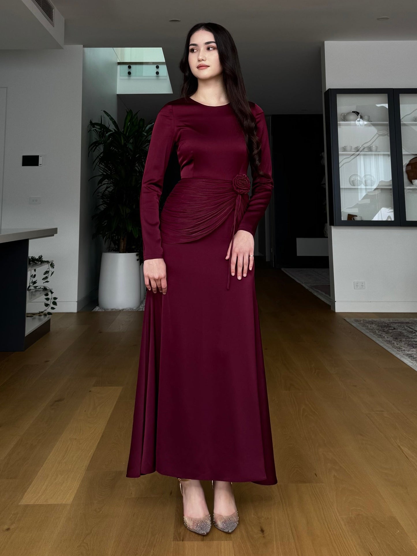 Rosette Drape Dress