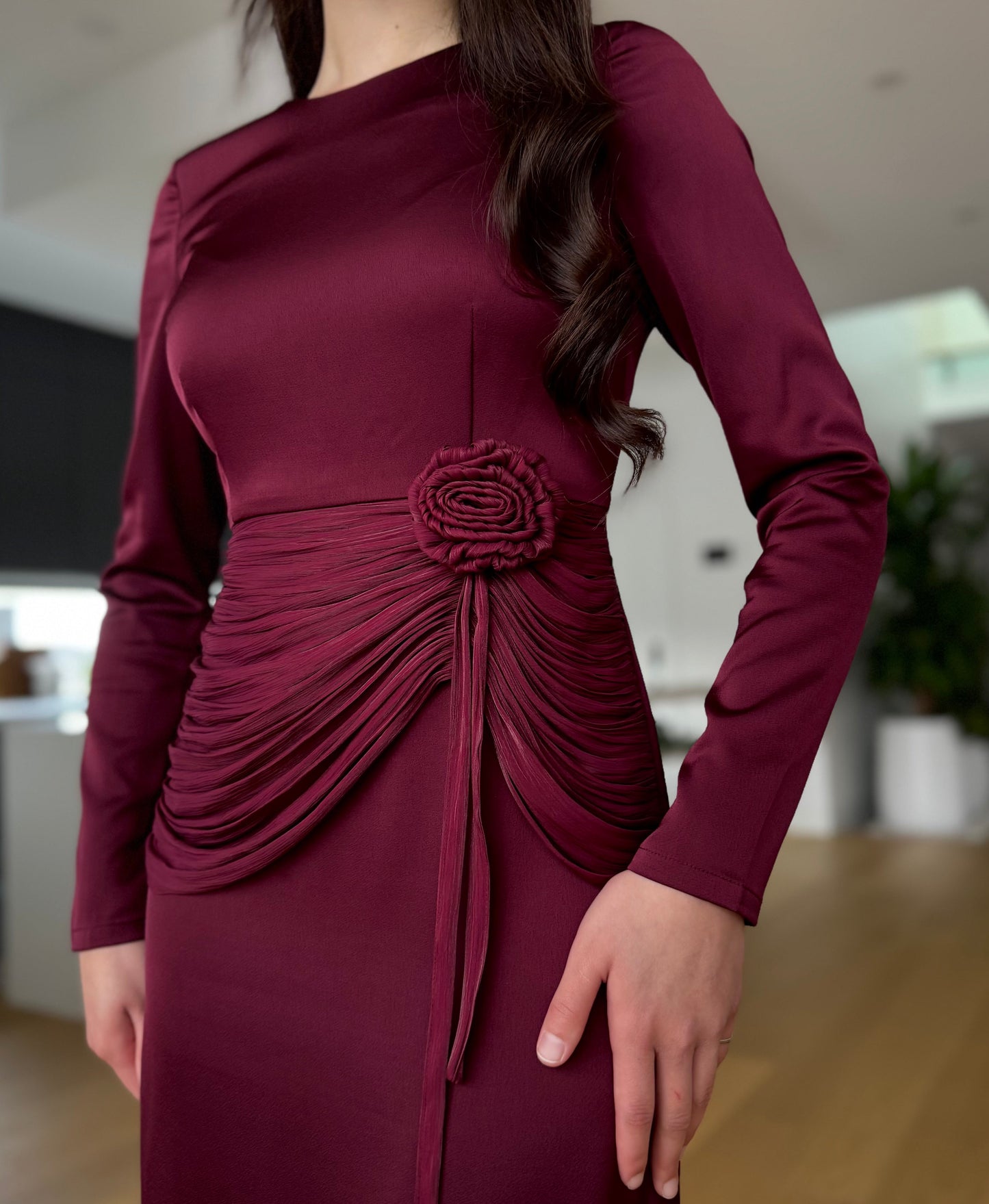 Rosette Drape Dress