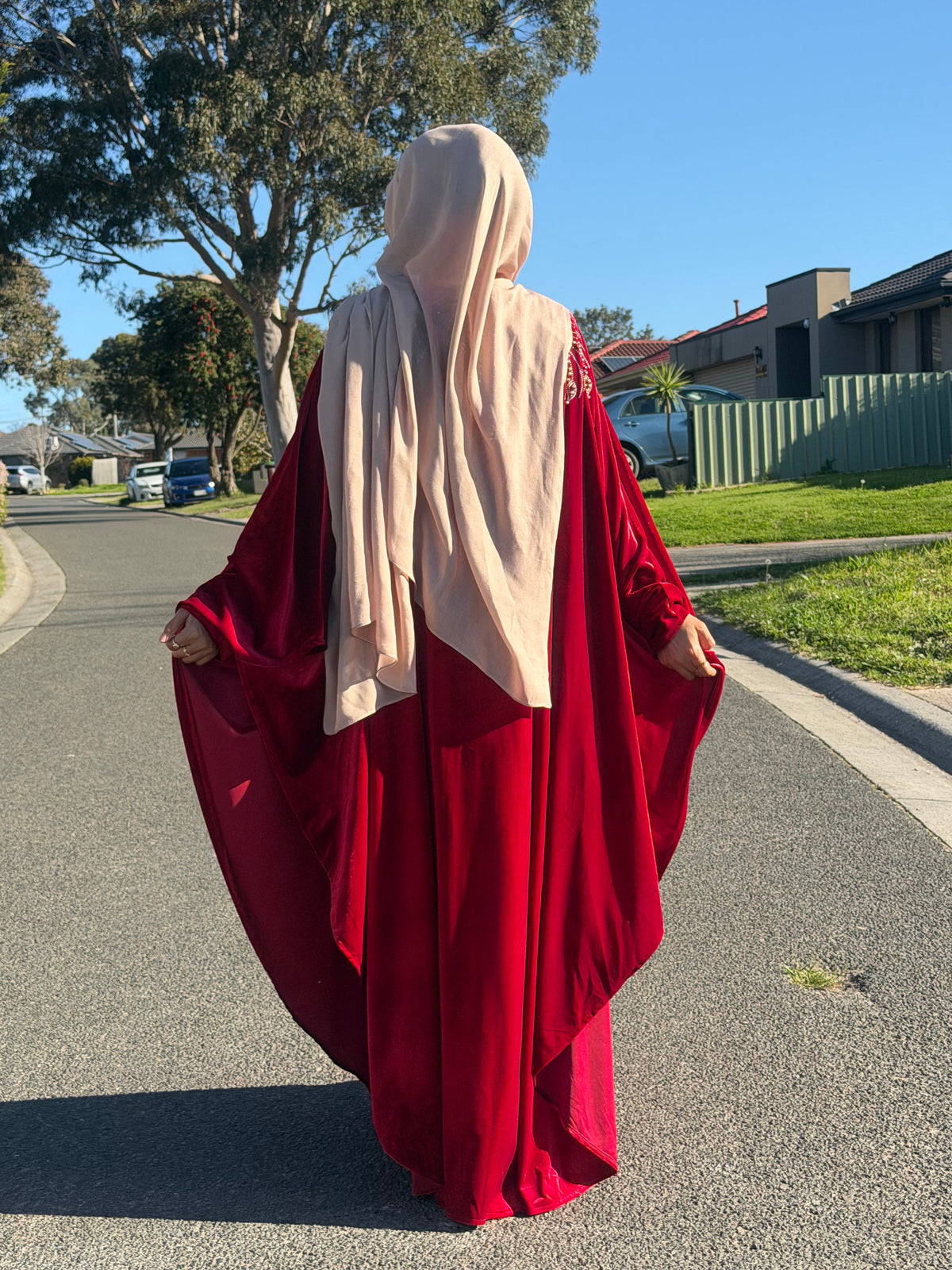 Ruby Crystal Velvet Kaftan