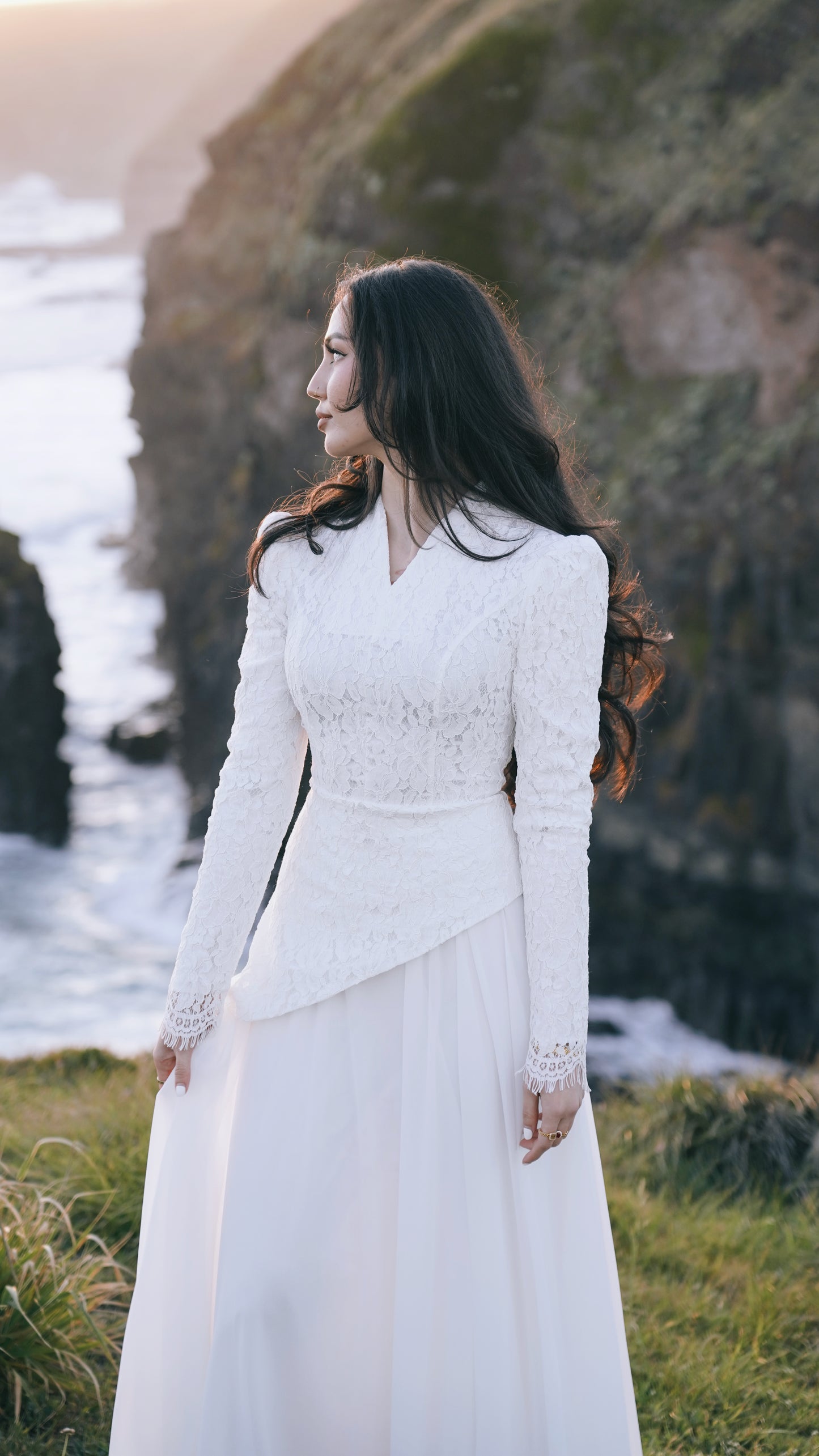 Asymmetrical Waist Lace Dress