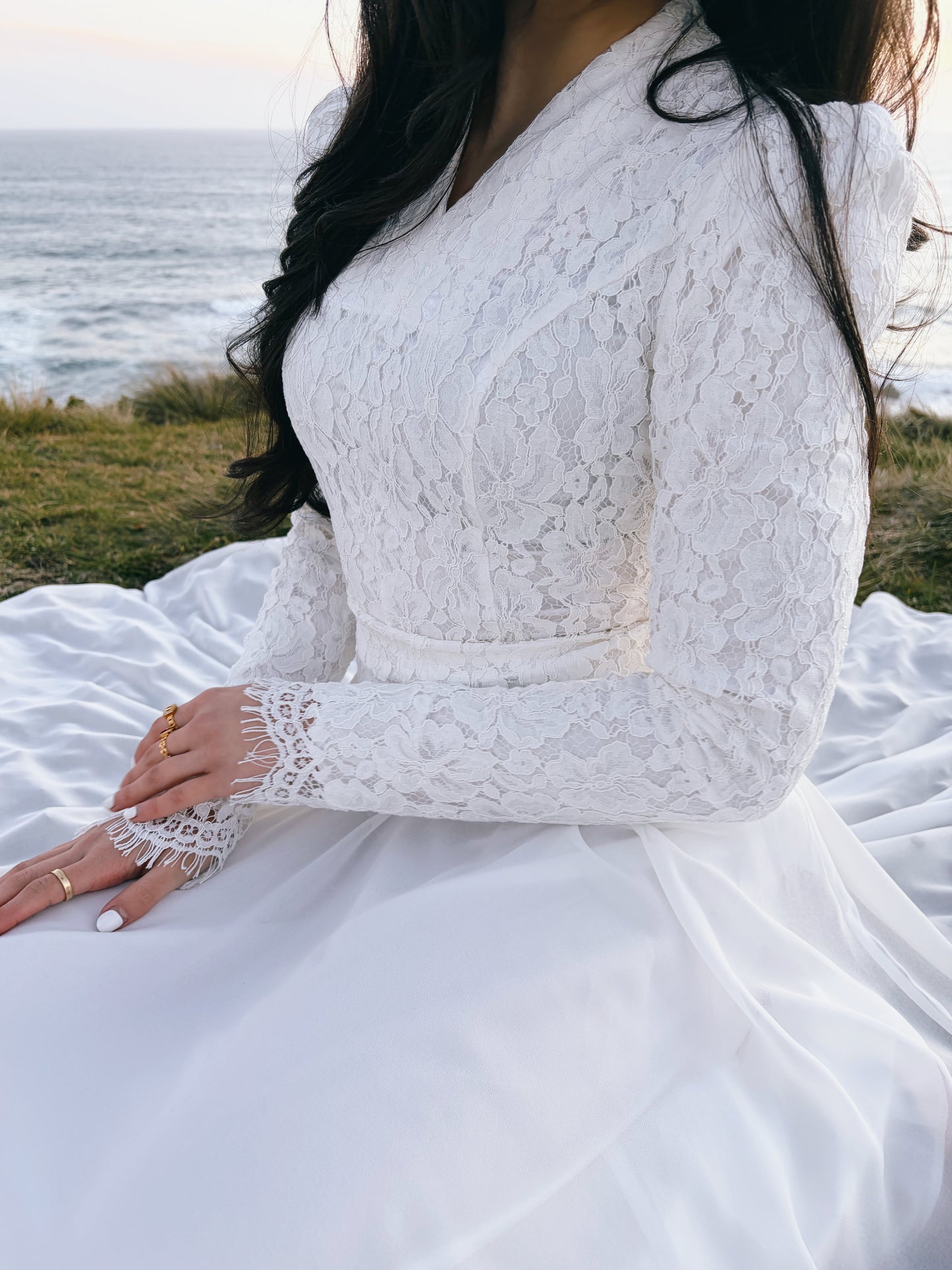 Asymmetrical Waist Lace Dress