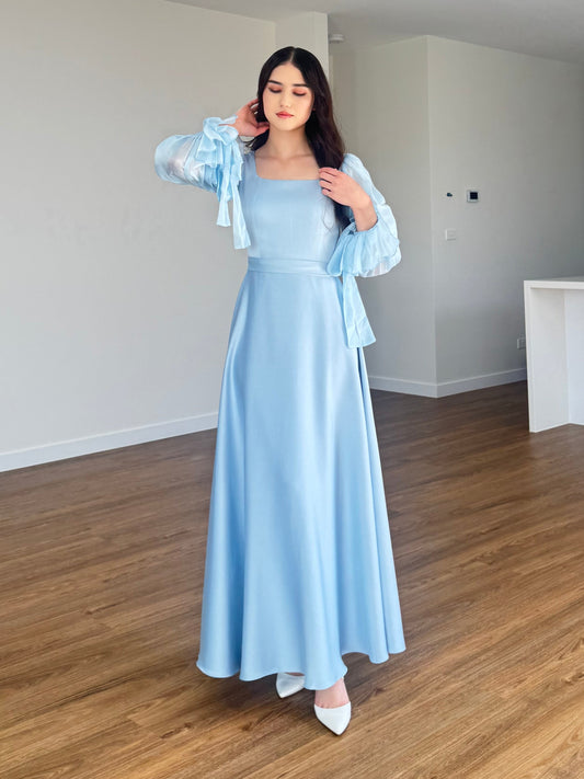 Puff Sleeve Square Neck Dress