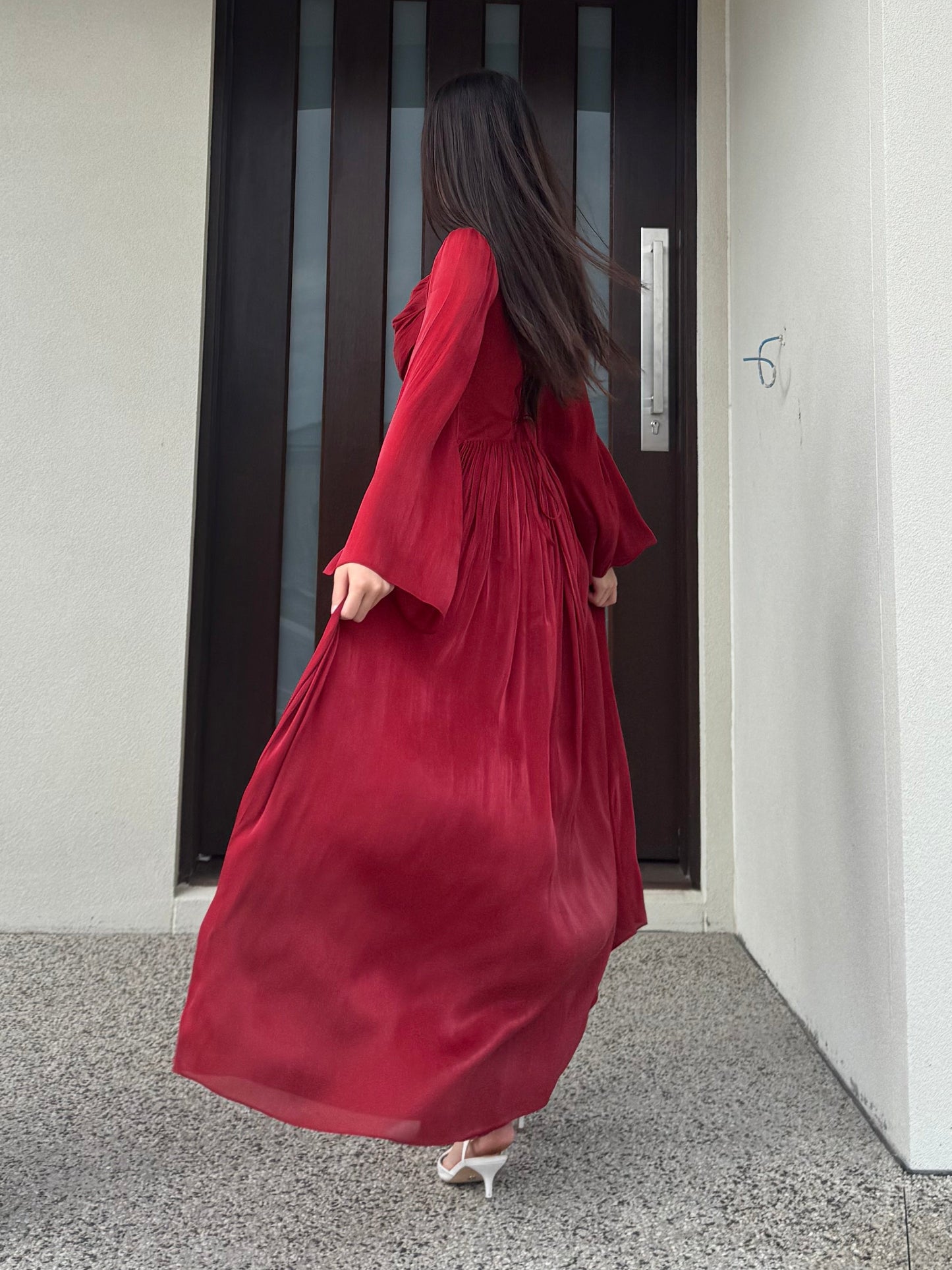 Draped Cowl Neck Dress