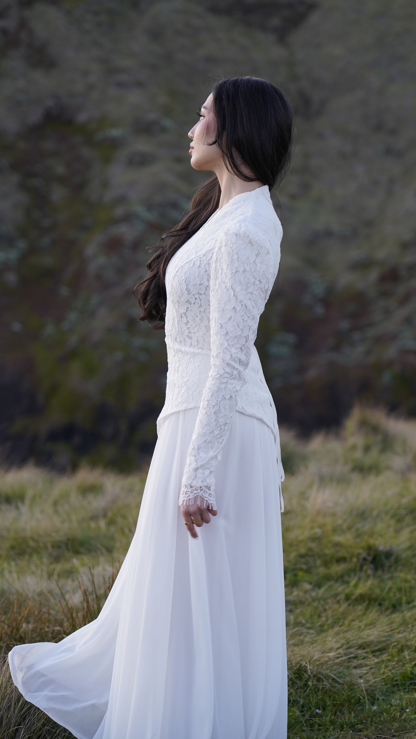 Asymmetrical Waist Lace Dress