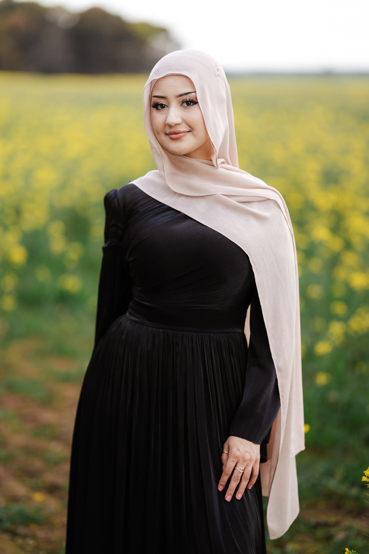 Draped Bell Sleeves Dress