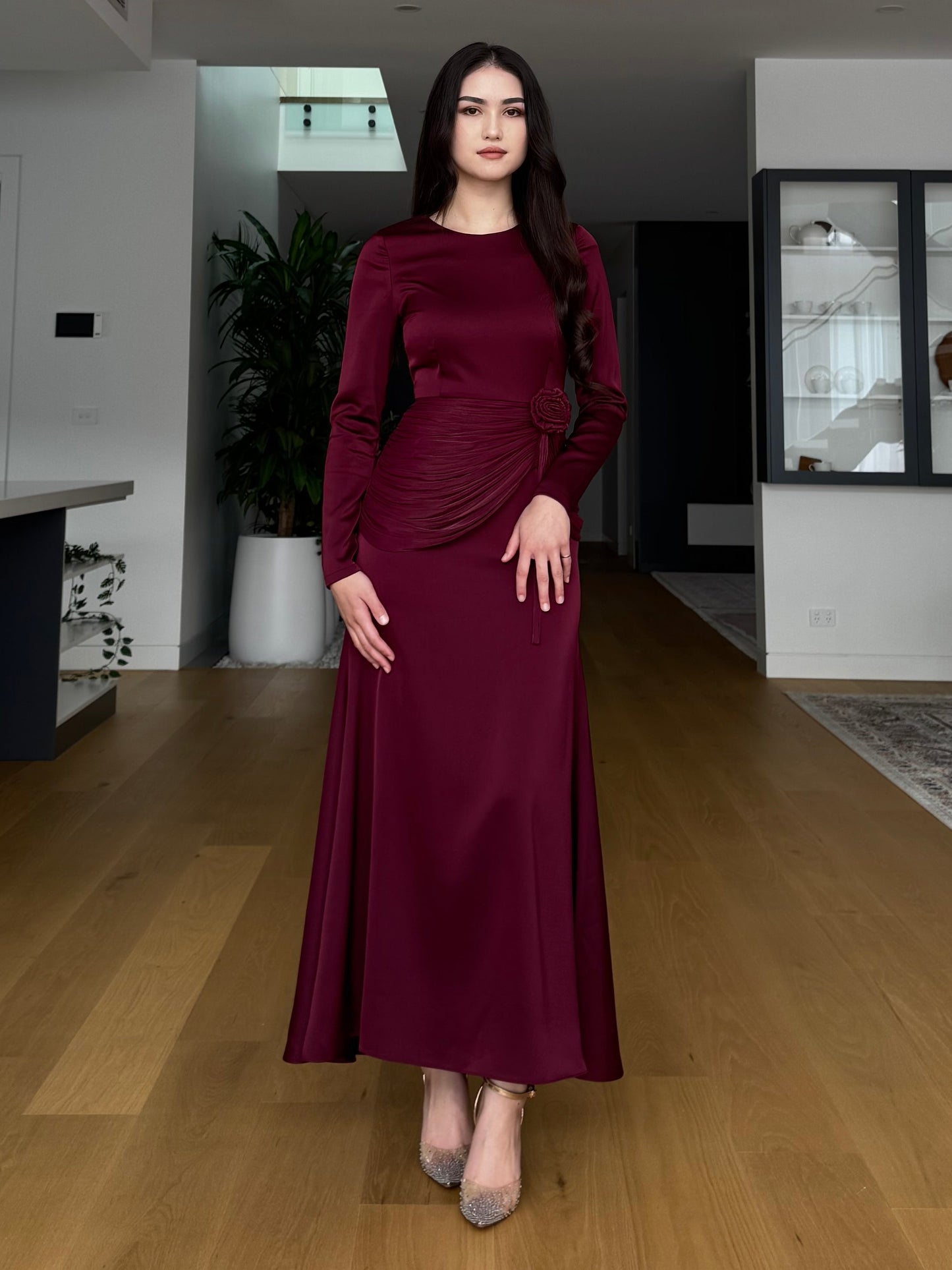 Rosette Drape Dress