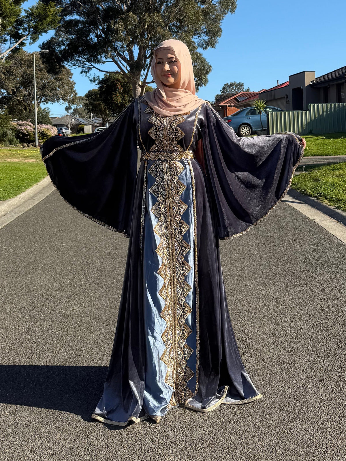 Sapphire Golden
Velvet Gown
