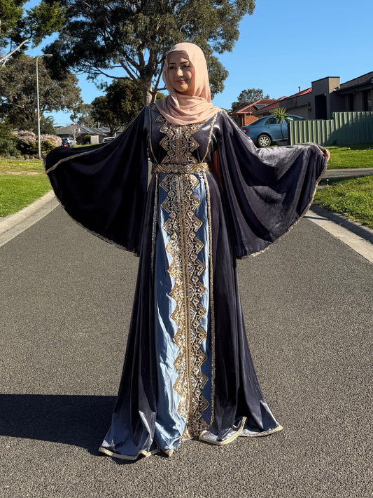 Sapphire Golden
Velvet Gown