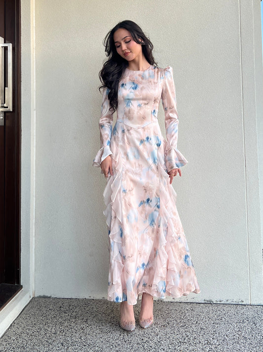 Floral Print Ruffle Dress