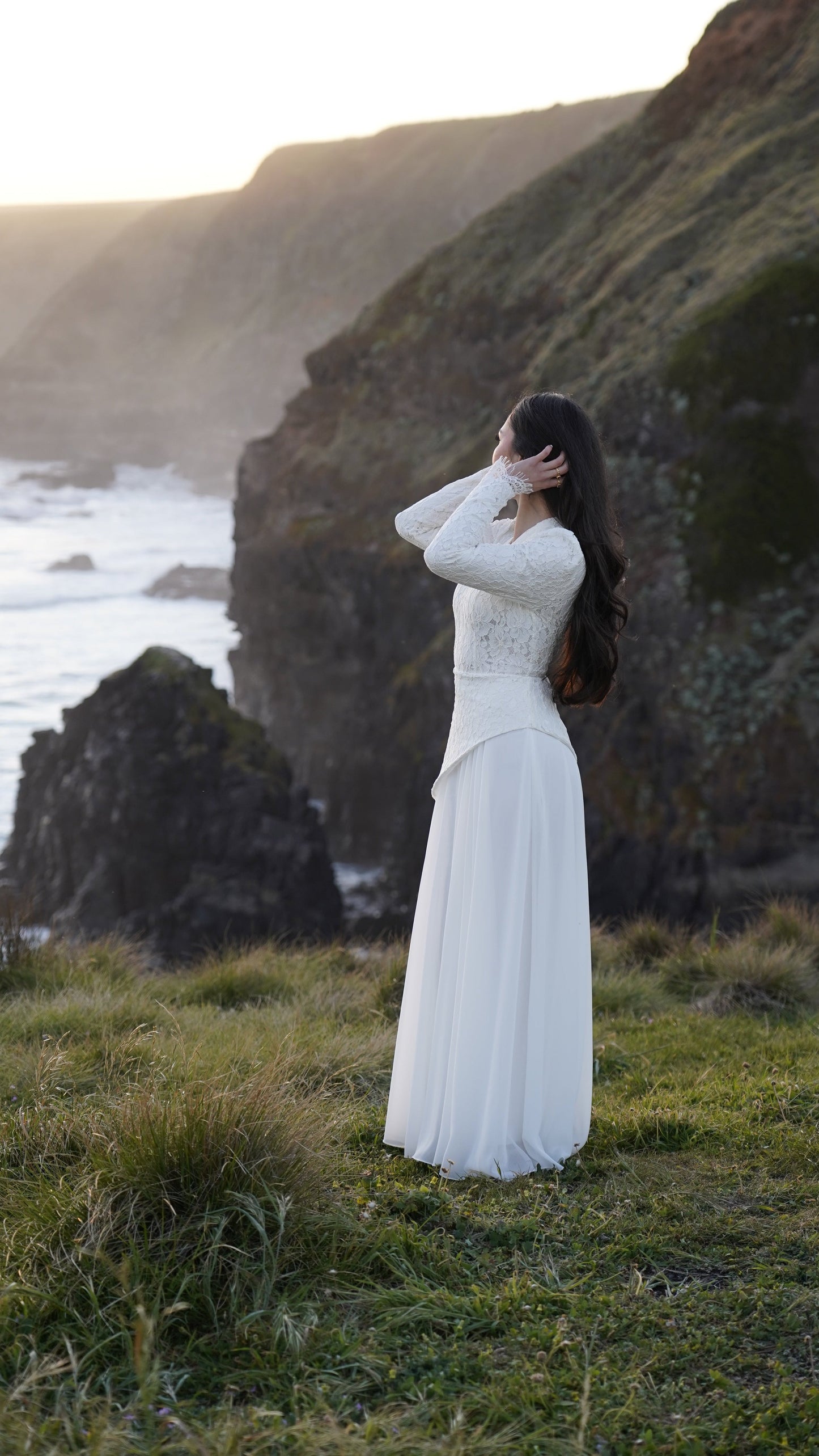 Asymmetrical Waist Lace Dress